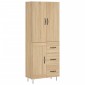 vidaXL Ντουλάπι Sonoma δρυς 69,5 x 34 x 180 εκ. από Επεξεργασμένο Ξύλο