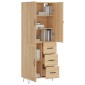 vidaXL Ντουλάπι Sonoma δρυς 69,5 x 34 x 180 εκ. από Επεξεργασμένο Ξύλο