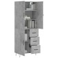 vidaXL Ντουλάπι Γκρι Σκυροδέματος 69,5x34x180 εκ. Επεξεργασμένο Ξύλο