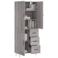 vidaXL Ντουλάπι Γκρι Sonoma 69,5 x 34 x 180 εκ. Επεξεργασμένο Ξύλο
