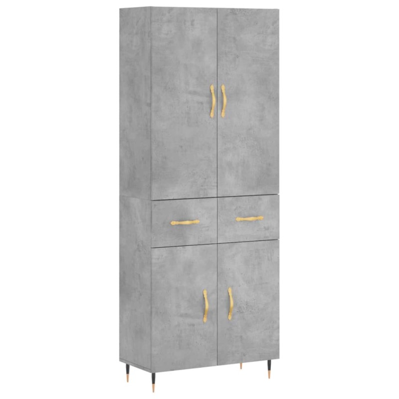 vidaXL Ντουλάπι Γκρι Σκυροδέματος 69,5x34x180 εκ. Επεξεργασμένο Ξύλο