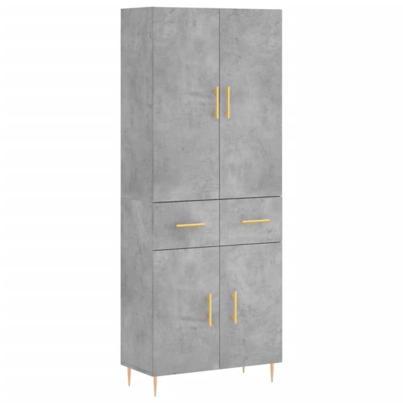 vidaXL Ντουλάπι Γκρι Σκυροδέματος 69,5x34x180 εκ. Επεξεργασμένο Ξύλο