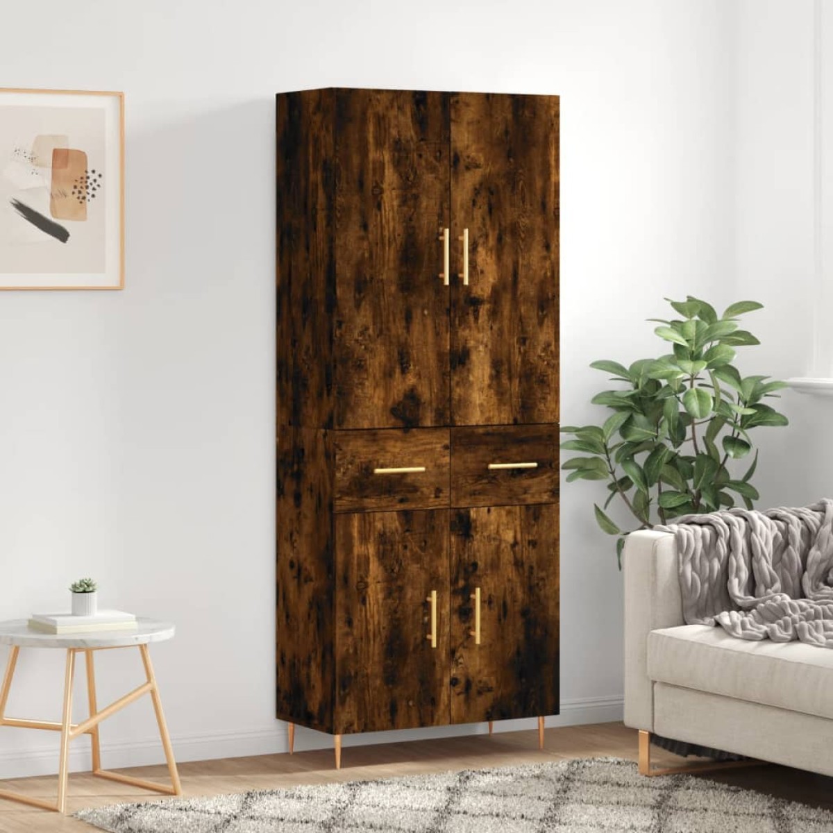 vidaXL Ντουλάπι Καπνιστή Δρυς 69,5x34x180 εκ. από Επεξεργασμένο Ξύλο