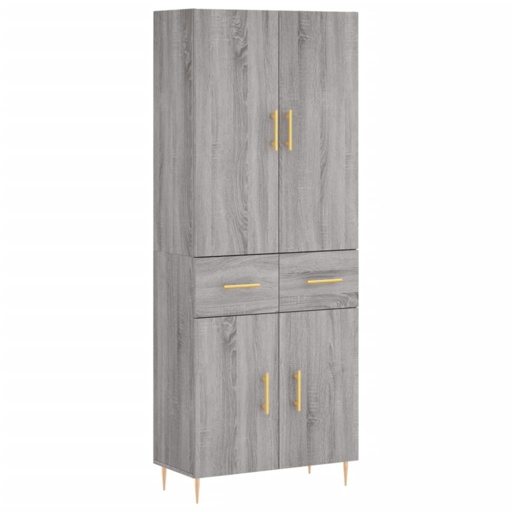 vidaXL Ντουλάπι Γκρι Sonoma 69,5 x 34 x 180 εκ. Επεξεργασμένο Ξύλο