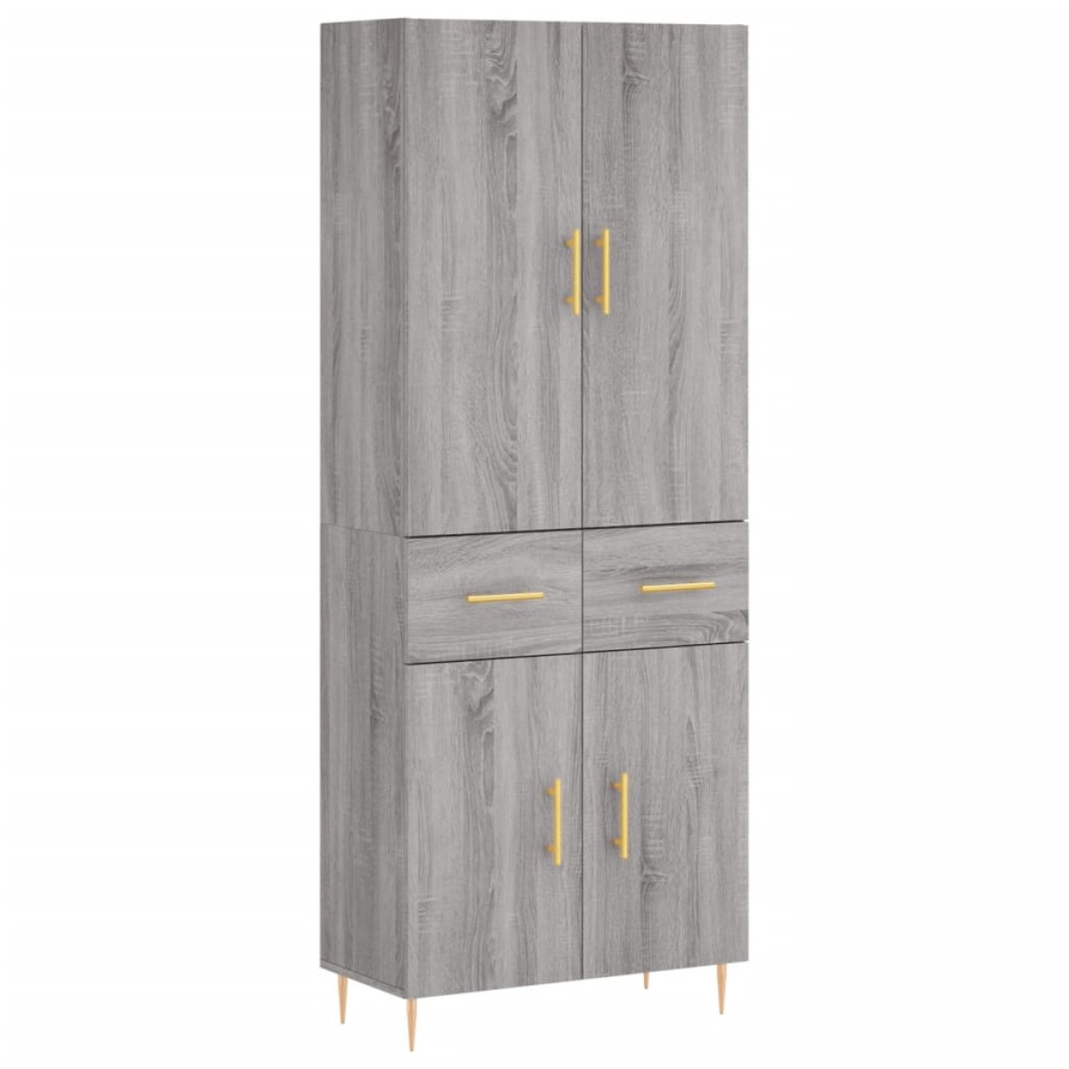 vidaXL Ντουλάπι Γκρι Sonoma 69,5 x 34 x 180 εκ. Επεξεργασμένο Ξύλο
