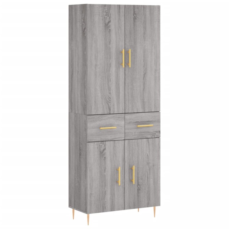 vidaXL Ντουλάπι Γκρι Sonoma 69,5 x 34 x 180 εκ. Επεξεργασμένο Ξύλο