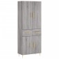 vidaXL Ντουλάπι Γκρι Sonoma 69,5 x 34 x 180 εκ. Επεξεργασμένο Ξύλο