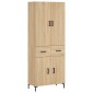 vidaXL Ντουλάπι Sonoma δρυς 69,5 x 34 x 180 εκ. από Επεξεργασμένο Ξύλο
