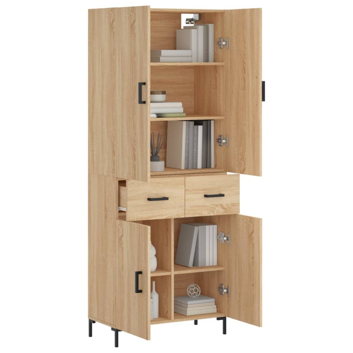 vidaXL Ντουλάπι Sonoma δρυς 69,5 x 34 x 180 εκ. από Επεξεργασμένο Ξύλο