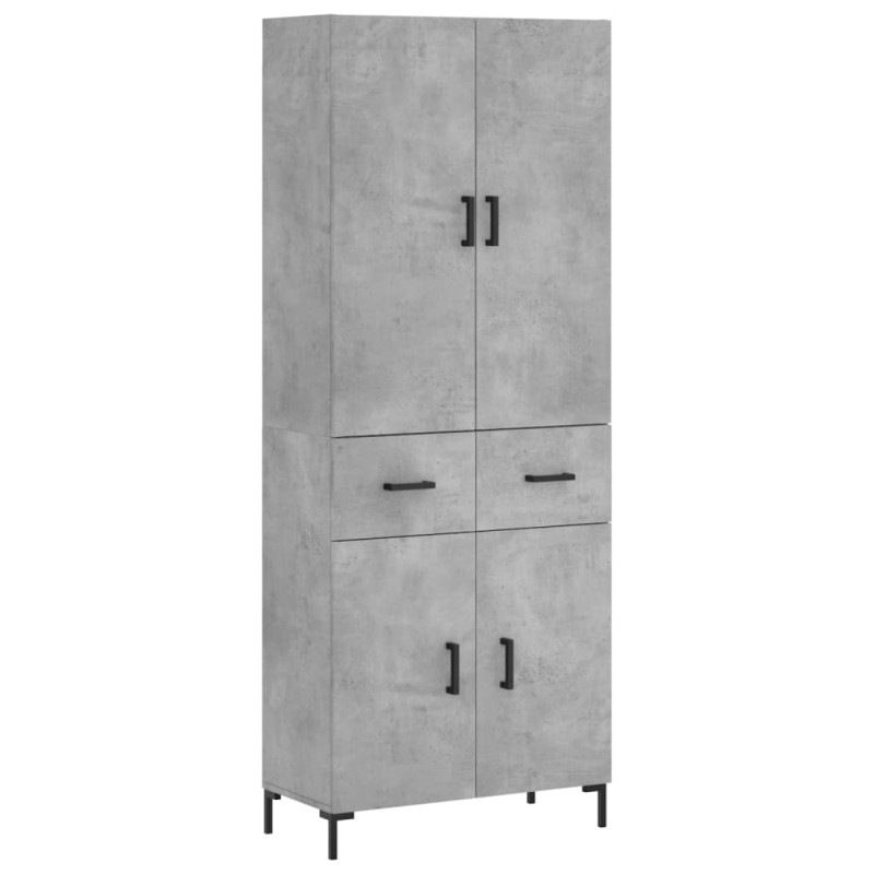 vidaXL Ντουλάπι Γκρι Σκυροδέματος 69,5x34x180 εκ. Επεξεργασμένο Ξύλο