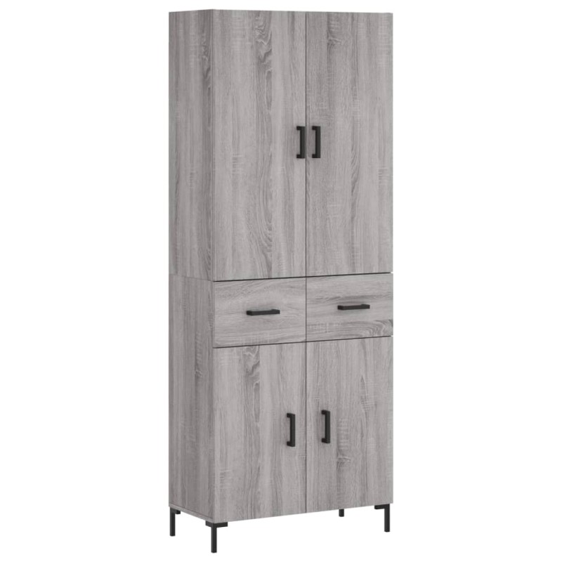 vidaXL Ντουλάπι Γκρι Sonoma 69,5 x 34 x 180 εκ. Επεξεργασμένο Ξύλο