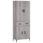 vidaXL Ντουλάπι Γκρι Sonoma 69,5 x 34 x 180 εκ. Επεξεργασμένο Ξύλο