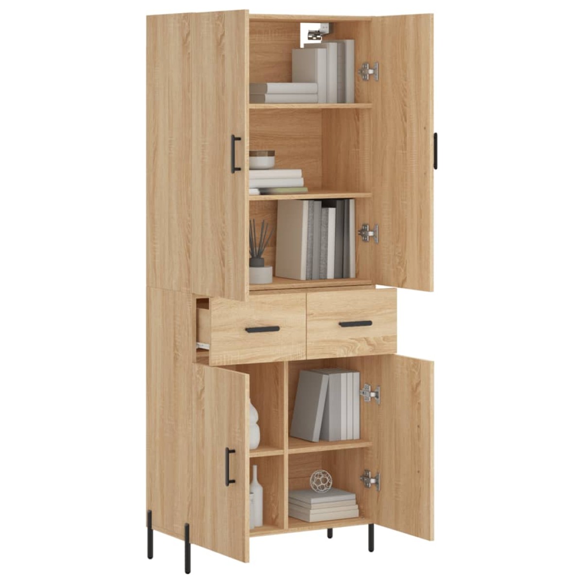 vidaXL Ντουλάπι Sonoma δρυς 69,5 x 34 x 180 εκ. από Επεξεργασμένο Ξύλο