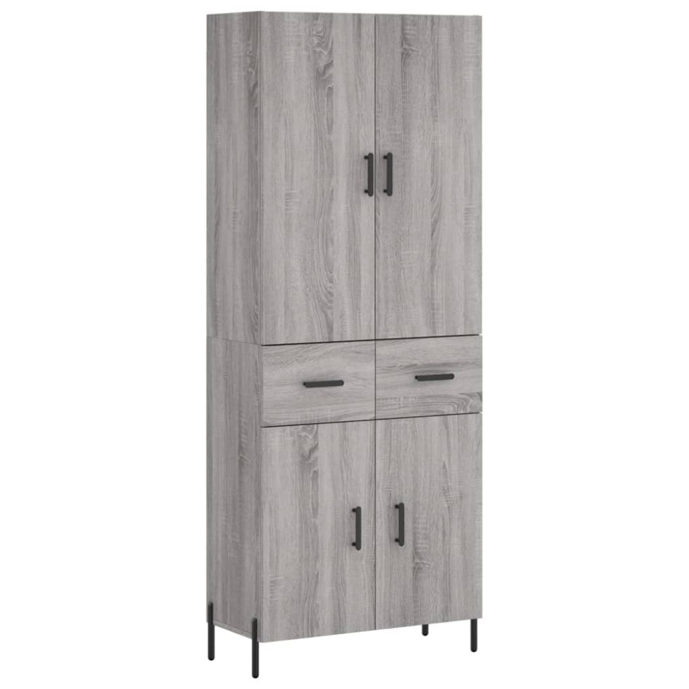 vidaXL Ντουλάπι Γκρι Sonoma 69,5 x 34 x 180 εκ. Επεξεργασμένο Ξύλο