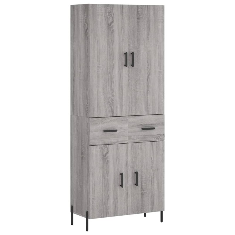 vidaXL Ντουλάπι Γκρι Sonoma 69,5 x 34 x 180 εκ. Επεξεργασμένο Ξύλο