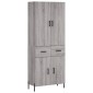 vidaXL Ντουλάπι Γκρι Sonoma 69,5 x 34 x 180 εκ. Επεξεργασμένο Ξύλο