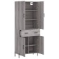 vidaXL Ντουλάπι Γκρι Sonoma 69,5 x 34 x 180 εκ. Επεξεργασμένο Ξύλο