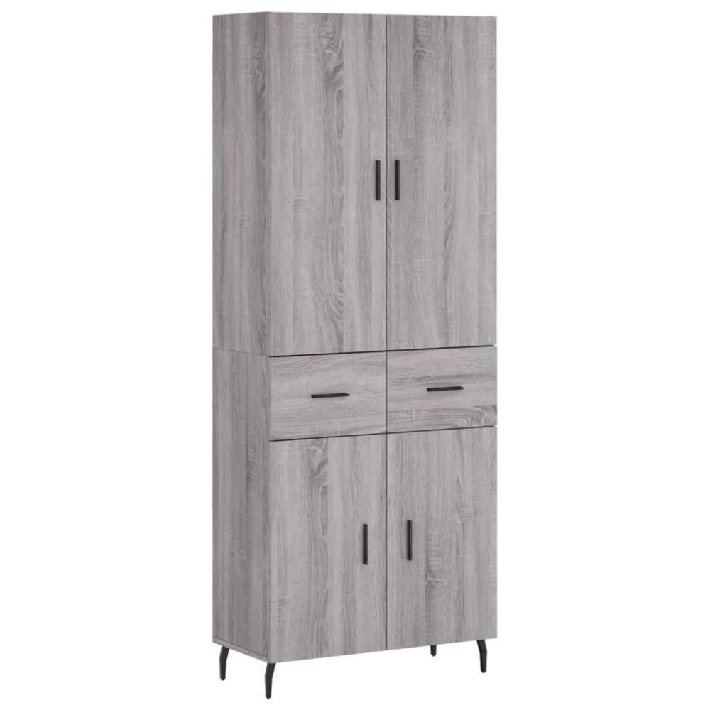 vidaXL Ντουλάπι Γκρι Sonoma 69,5 x 34 x 180 εκ. Επεξεργασμένο Ξύλο