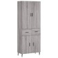 vidaXL Ντουλάπι Γκρι Sonoma 69,5 x 34 x 180 εκ. Επεξεργασμένο Ξύλο