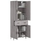 vidaXL Ντουλάπι Γκρι Sonoma 69,5 x 34 x 180 εκ. Επεξεργασμένο Ξύλο