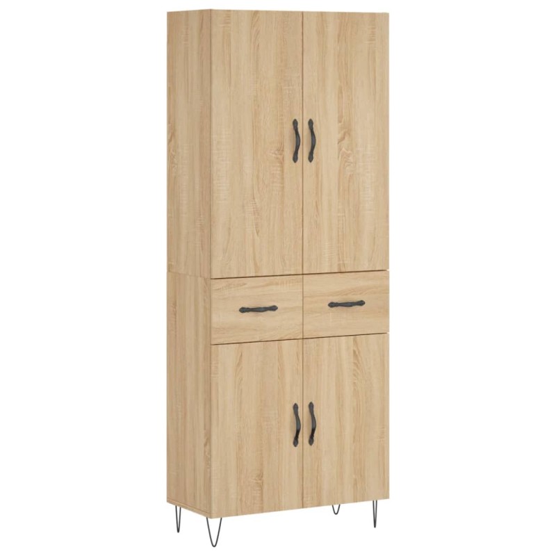 vidaXL Ντουλάπι Sonoma δρυς 69,5 x 34 x 180 εκ. από Επεξεργασμένο Ξύλο