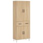 vidaXL Ντουλάπι Sonoma δρυς 69,5 x 34 x 180 εκ. από Επεξεργασμένο Ξύλο