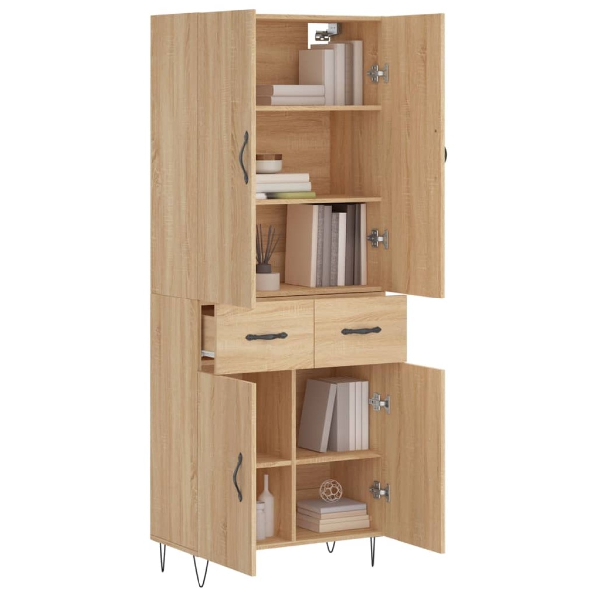 vidaXL Ντουλάπι Sonoma δρυς 69,5 x 34 x 180 εκ. από Επεξεργασμένο Ξύλο