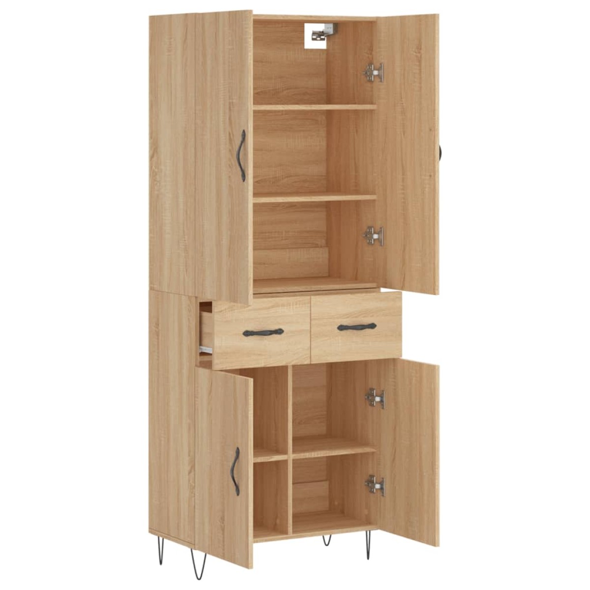 vidaXL Ντουλάπι Sonoma δρυς 69,5 x 34 x 180 εκ. από Επεξεργασμένο Ξύλο