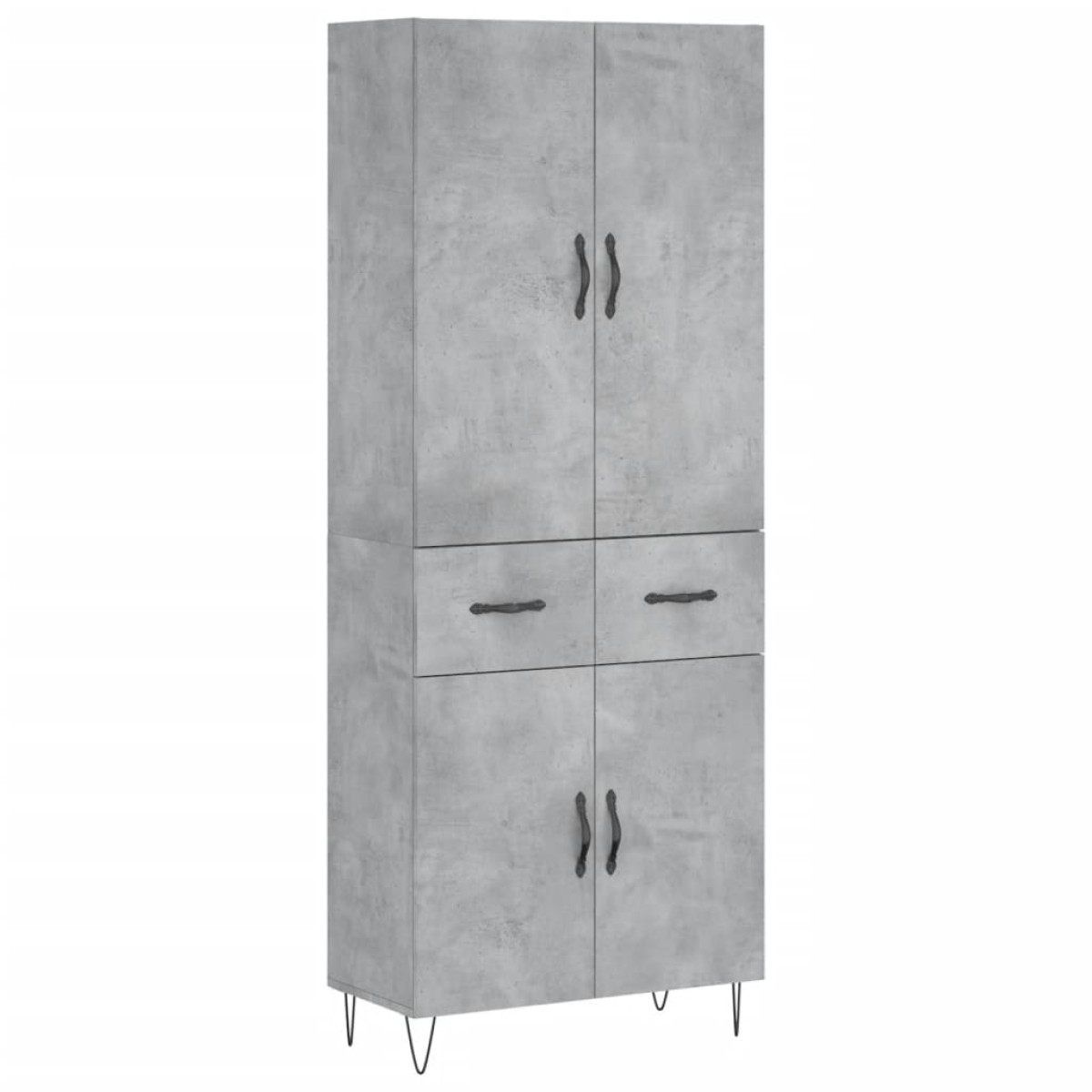 vidaXL Ντουλάπι Γκρι Σκυροδέματος 69,5x34x180 εκ. Επεξεργασμένο Ξύλο