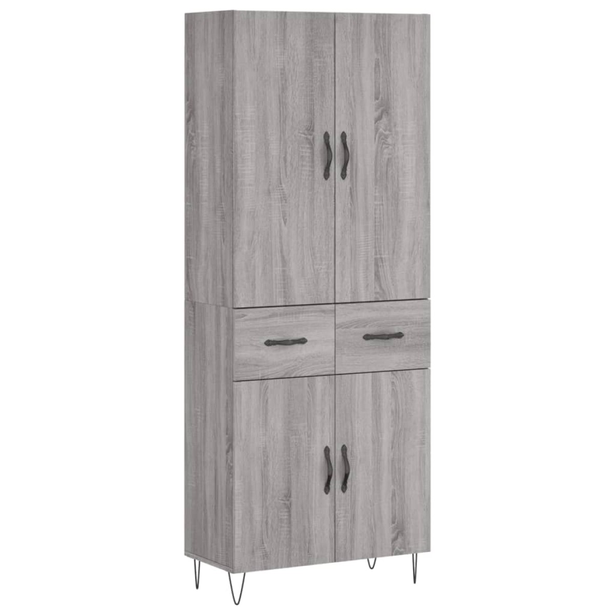 vidaXL Ντουλάπι Γκρι Sonoma 69,5 x 34 x 180 εκ. Επεξεργασμένο Ξύλο