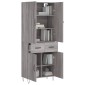 vidaXL Ντουλάπι Γκρι Sonoma 69,5 x 34 x 180 εκ. Επεξεργασμένο Ξύλο