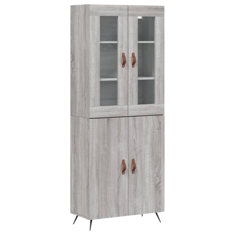 vidaXL Ντουλάπι Γκρι Sonoma 69,5 x 34 x 180 εκ. Επεξεργασμένο Ξύλο