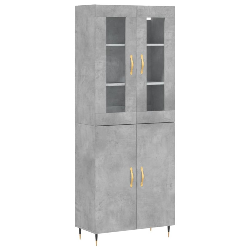 vidaXL Ντουλάπι Γκρι Σκυροδέματος 69,5x34x180 εκ. Επεξεργασμένο Ξύλο