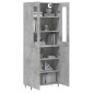 vidaXL Ντουλάπι Γκρι Σκυροδέματος 69,5x34x180 εκ. Επεξεργασμένο Ξύλο