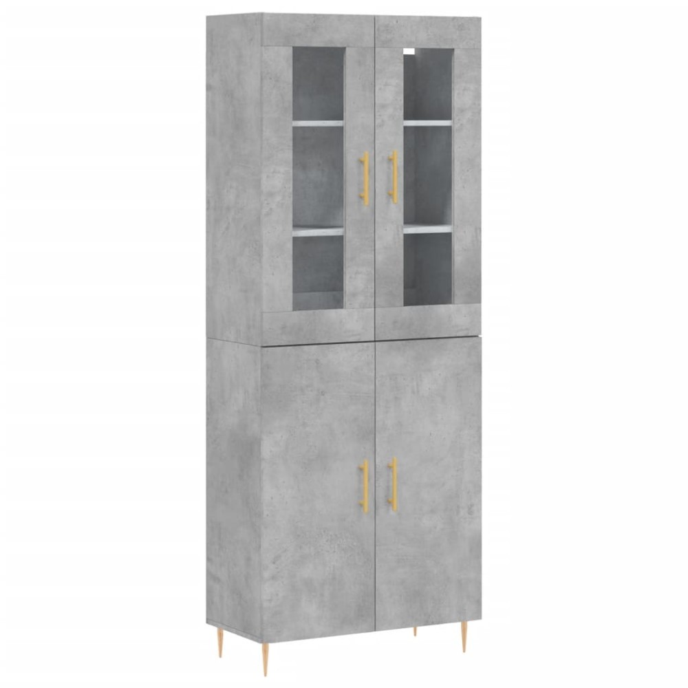 vidaXL Ντουλάπι Γκρι Σκυροδέματος 69,5x34x180 εκ. Επεξεργασμένο Ξύλο