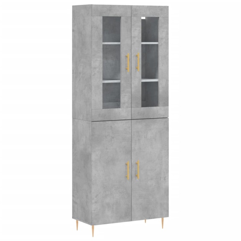 vidaXL Ντουλάπι Γκρι Σκυροδέματος 69,5x34x180 εκ. Επεξεργασμένο Ξύλο