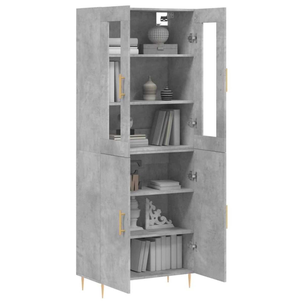vidaXL Ντουλάπι Γκρι Σκυροδέματος 69,5x34x180 εκ. Επεξεργασμένο Ξύλο