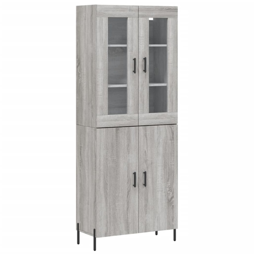 vidaXL Ντουλάπι Γκρι Sonoma 69,5 x 34 x 180 εκ. Επεξεργασμένο Ξύλο