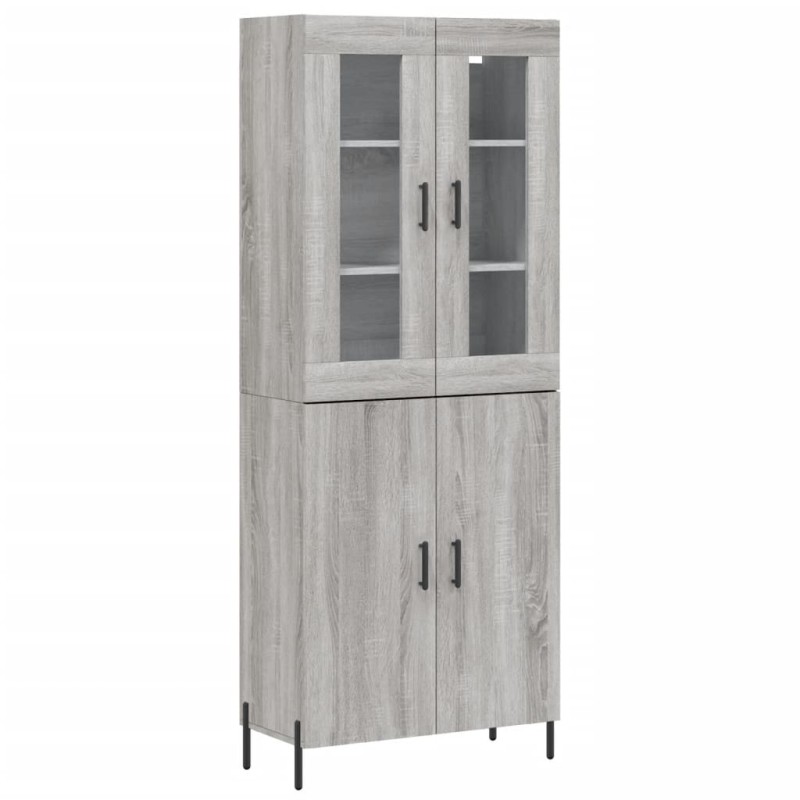 vidaXL Ντουλάπι Γκρι Sonoma 69,5 x 34 x 180 εκ. Επεξεργασμένο Ξύλο