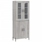 vidaXL Ντουλάπι Γκρι Sonoma 69,5 x 34 x 180 εκ. Επεξεργασμένο Ξύλο