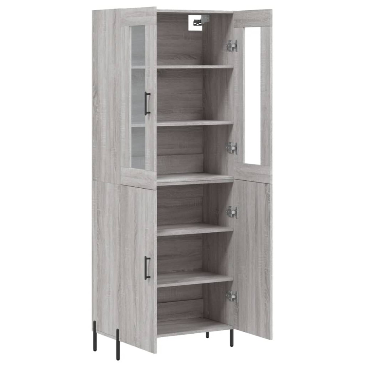 vidaXL Ντουλάπι Γκρι Sonoma 69,5 x 34 x 180 εκ. Επεξεργασμένο Ξύλο