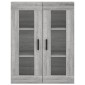 vidaXL Ντουλάπι Γκρι Sonoma 69,5 x 34 x 180 εκ. Επεξεργασμένο Ξύλο