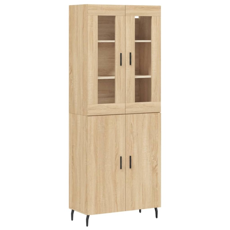 vidaXL Ντουλάπι Sonoma δρυς 69,5 x 34 x 180 εκ. από Επεξεργασμένο Ξύλο