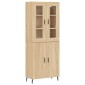 vidaXL Ντουλάπι Sonoma δρυς 69,5 x 34 x 180 εκ. από Επεξεργασμένο Ξύλο