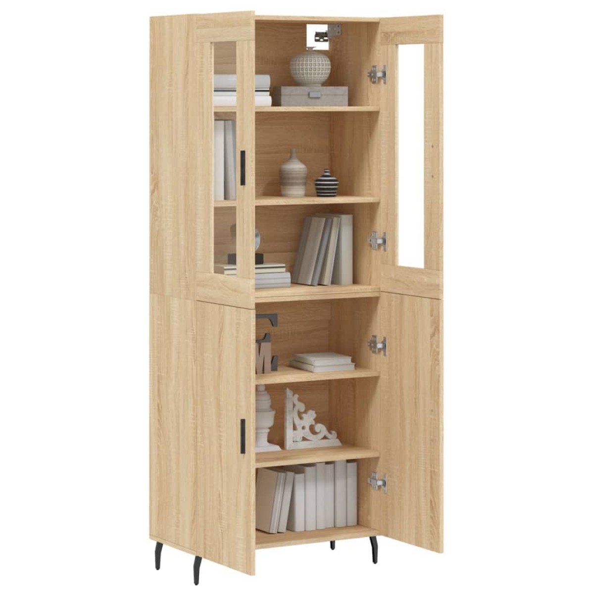 vidaXL Ντουλάπι Sonoma δρυς 69,5 x 34 x 180 εκ. από Επεξεργασμένο Ξύλο