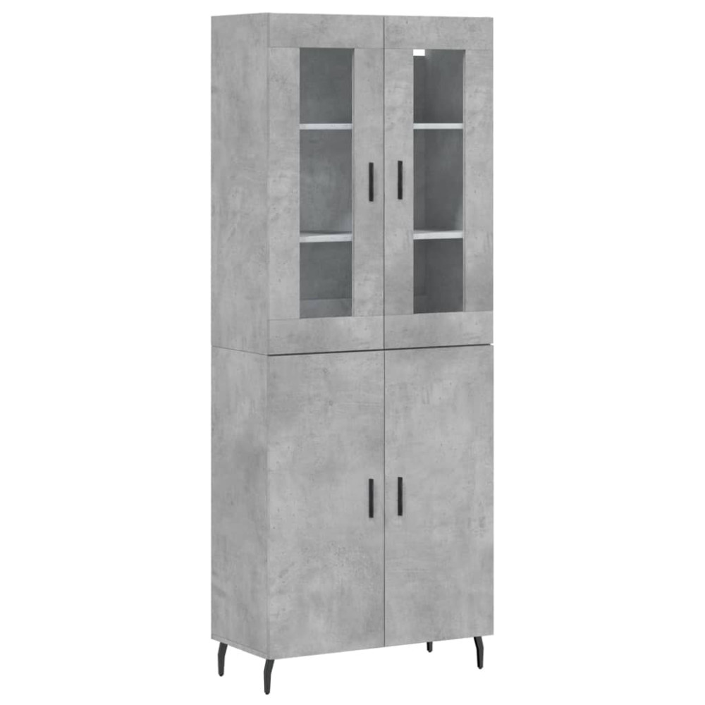 vidaXL Ντουλάπι Γκρι Σκυροδέματος 69,5x34x180 εκ. Επεξεργασμένο Ξύλο
