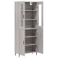 vidaXL Ντουλάπι Γκρι Sonoma 69,5 x 34 x 180 εκ. Επεξεργασμένο Ξύλο