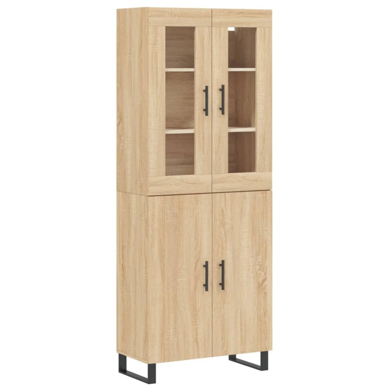 vidaXL Ντουλάπι Sonoma δρυς 69,5 x 34 x 180 εκ. από Επεξεργασμένο Ξύλο