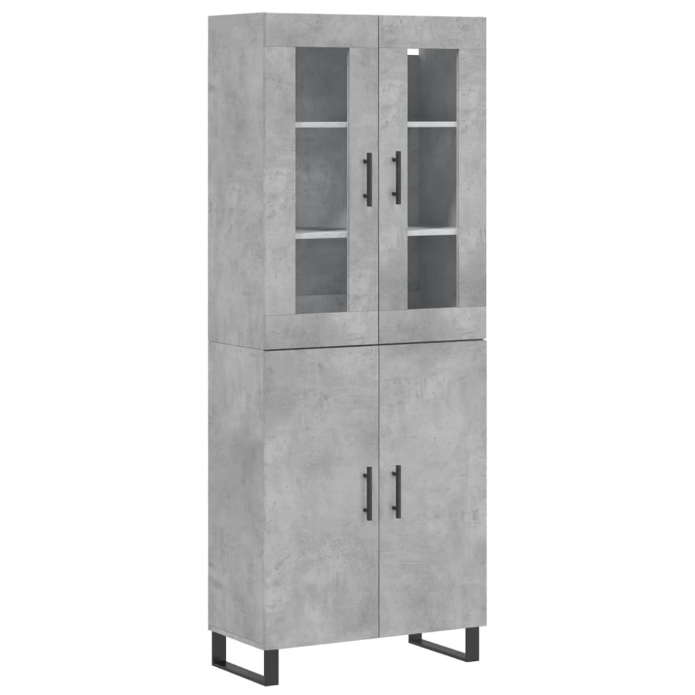 vidaXL Ντουλάπι Γκρι Σκυροδέματος 69,5x34x180 εκ. Επεξεργασμένο Ξύλο