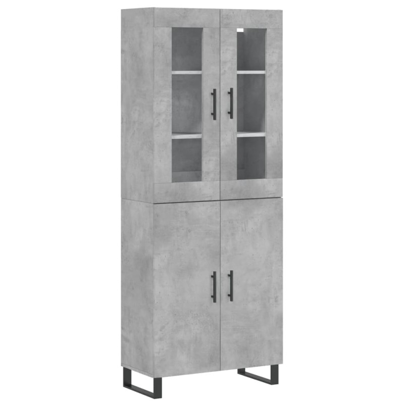 vidaXL Ντουλάπι Γκρι Σκυροδέματος 69,5x34x180 εκ. Επεξεργασμένο Ξύλο